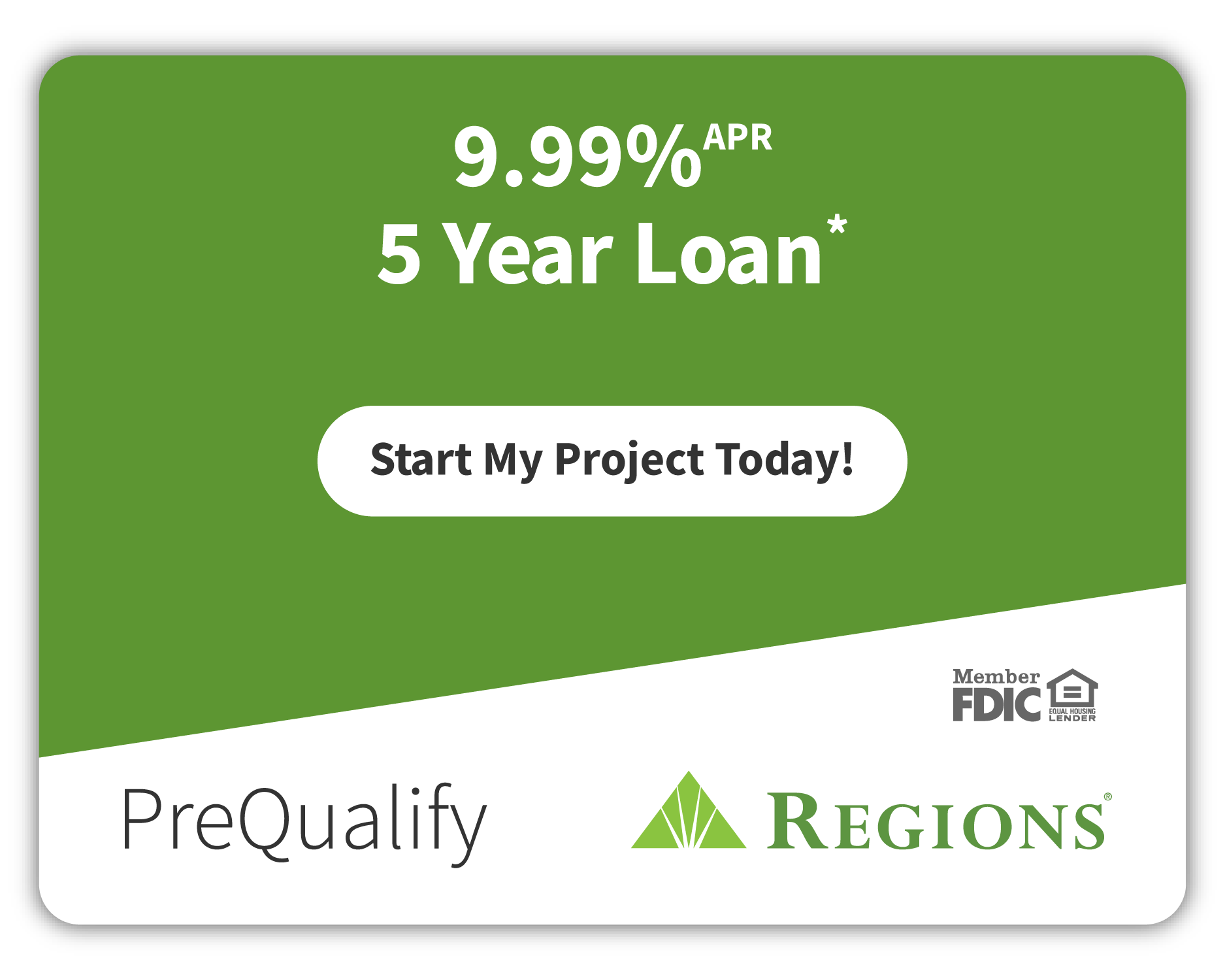 9.99% APR 5-Yr Loan - prequalify with Regions Bank