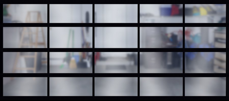 Black Full View Glass garage door style